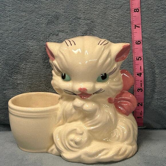 Adorable Cat Planter HULL USA 61 MCM Excellent Condition - Picture 1 of 8